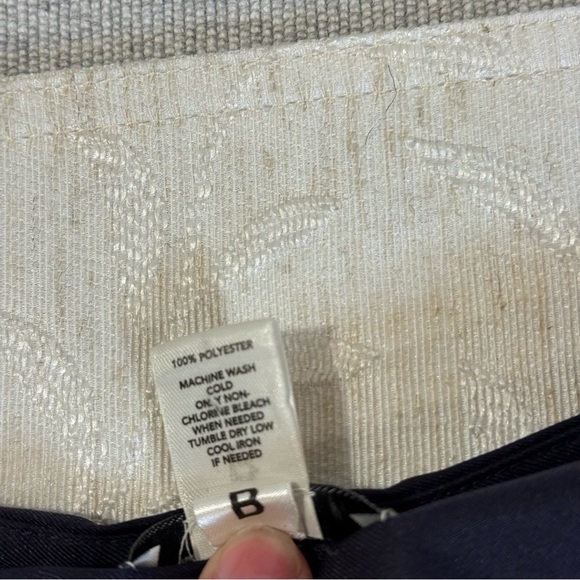 LOFT Navy Paisley Floral Print Shift Dress 4 V-Neck 3/4 Bell Sleeve. - Picture 9 of 11